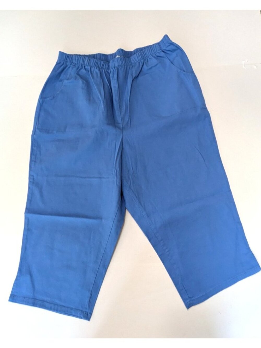 Denim & Co Blue Capri Pedal Pusher Pants Womens Size 1X Pull On Pockets